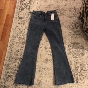 High water flared jeans